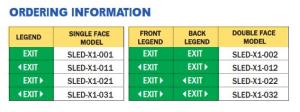 Samcom - SLED-X1- Exit Light (Surface mount)4