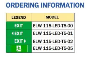 Samcom - ELW 115-LED-T5 - Exit Light (Box type, surface mount, IP65)3